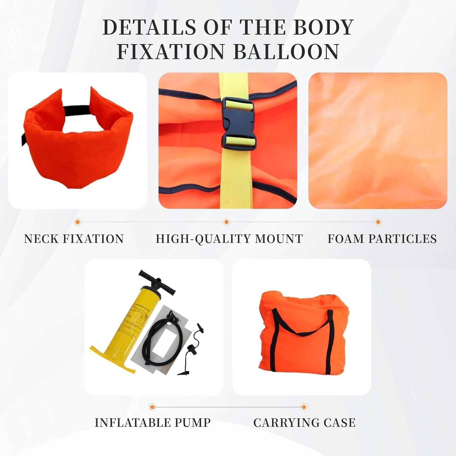 Camilla de rescate de emergencia, bolsa de aire de fijación de torso de presión negativa con soporte para el cuello, portátil con funda de transporte para respuesta a traumas y accidentes