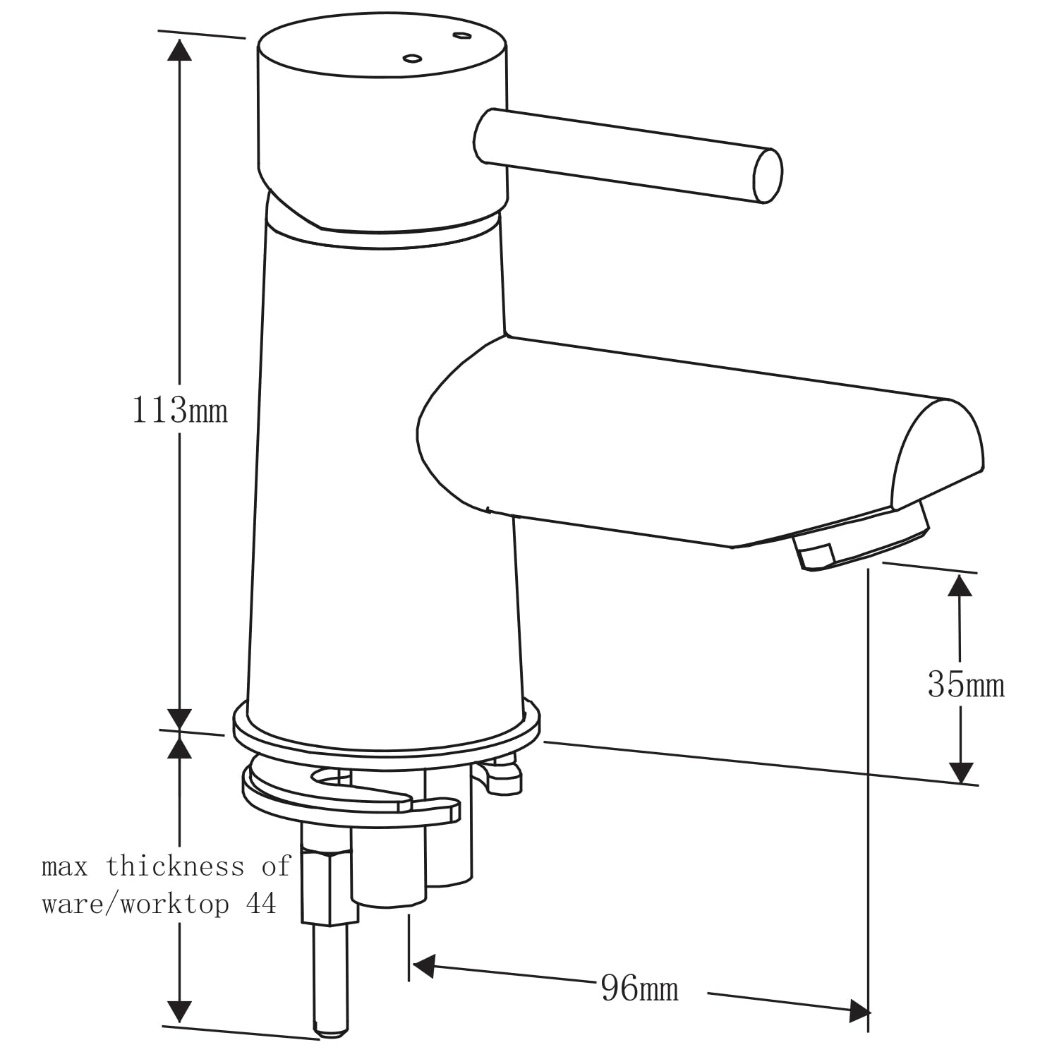 KISO - Juego de mini grifo mezclador para lavabo y ducha de baño, color cromado