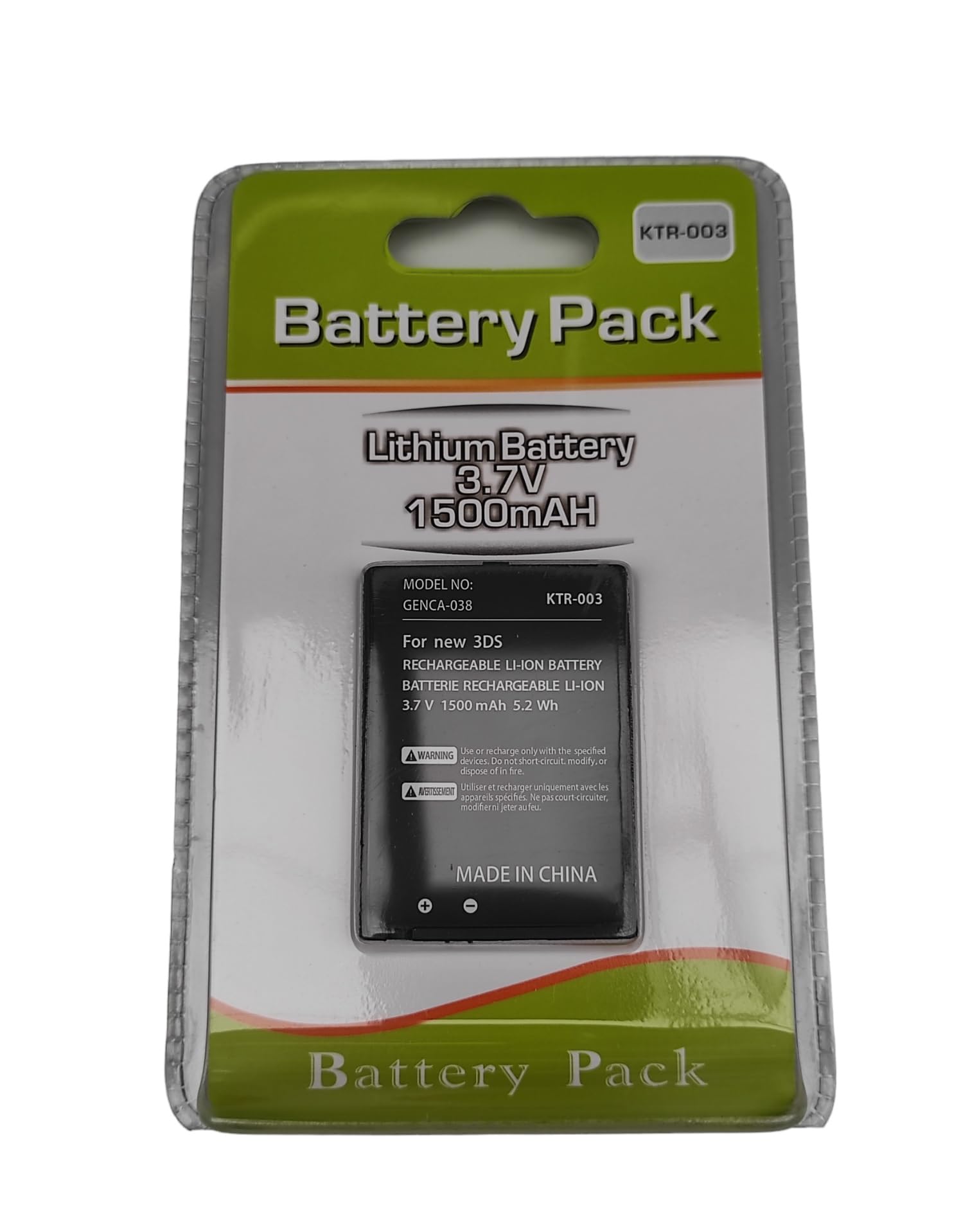 Link-e : Batterie Rechargeable de Remplacement 3.7V 1500mAh Compatible avec Console de Jeu Nintendo New 3DS