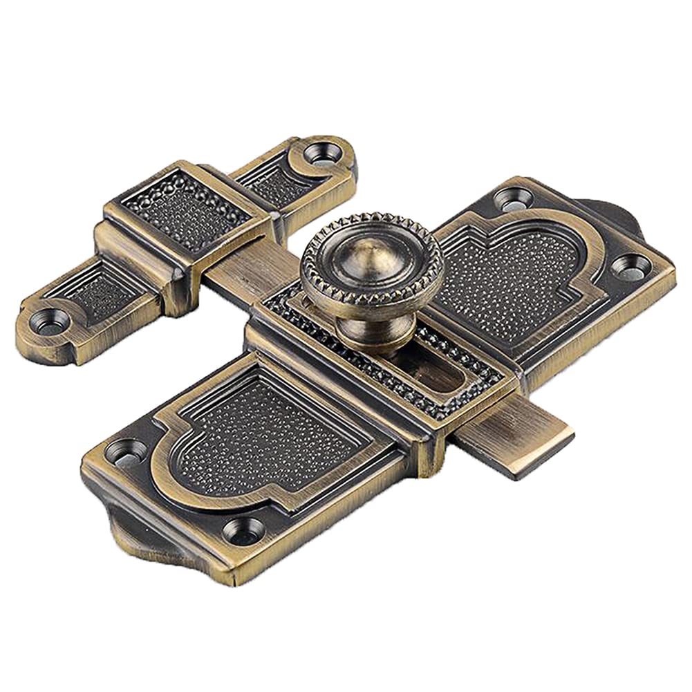 NVSFZGIYG Lock Latch,Sliding Bolt,Door Bolts, Barrel Bolt，Heavy Duty Thicken Anti-Theft Gate Buckle，Antique Brass Window Security(Bronze)