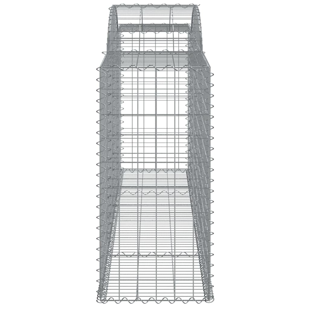 Gaviones con arco alto, 11 unidades, 300 x 50 x 100/120 cm, hierro galvanizado para barreras de jardín y protección visual, cestas decorativas de material resistente a la corrosión, estables