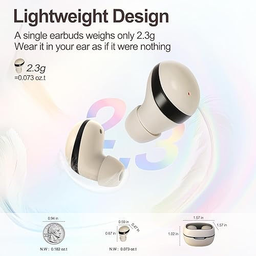 Miniatura 3 de Audífonos para dormir, mini auriculares invisibles inalámbricos Bluetooth, auriculares para dormir de lado, pequeños auriculares ocultos para el