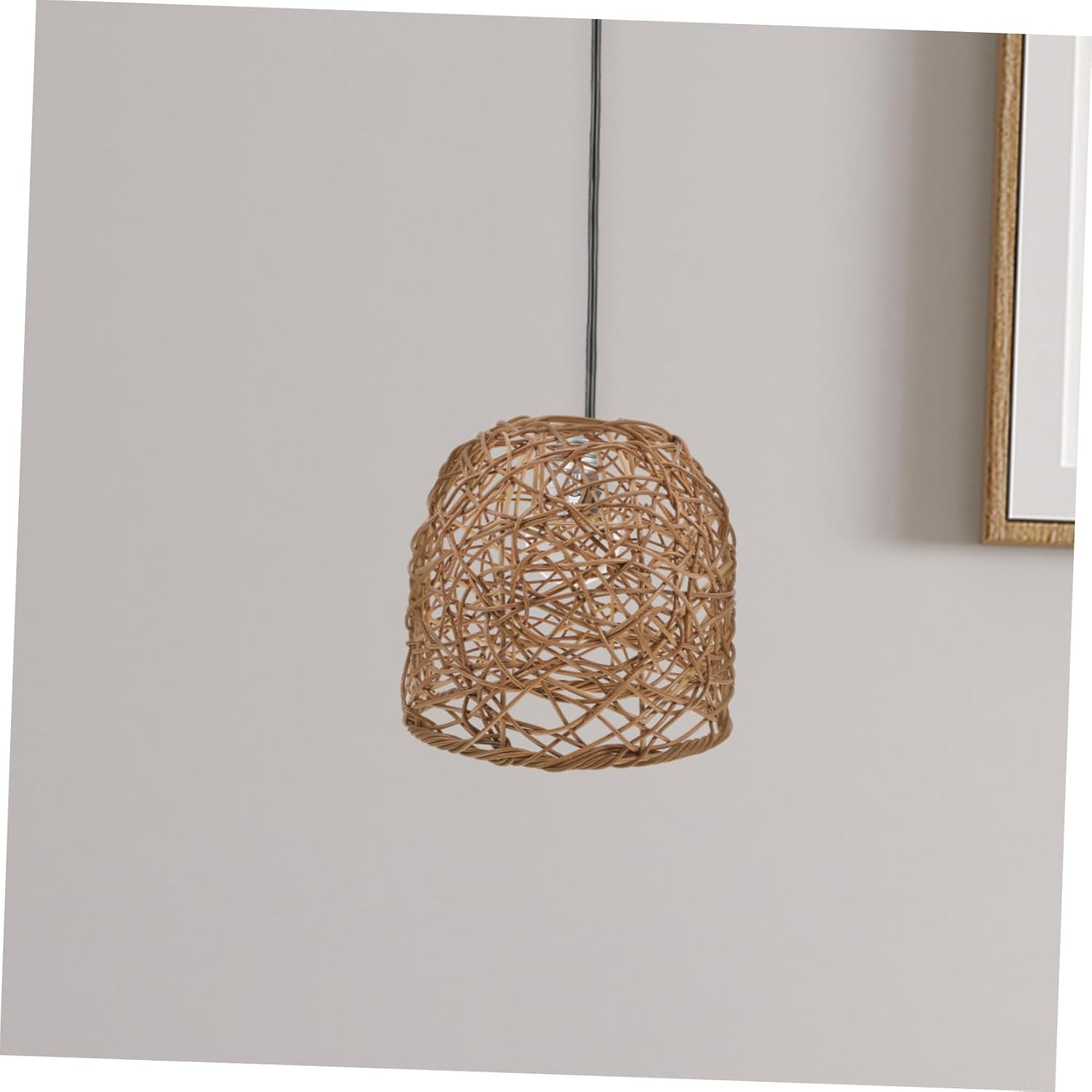 Gadpiparty Ceiling Light Shade Rattan Hanging Lampshade Modern Woven Pendant Light for Kitchen