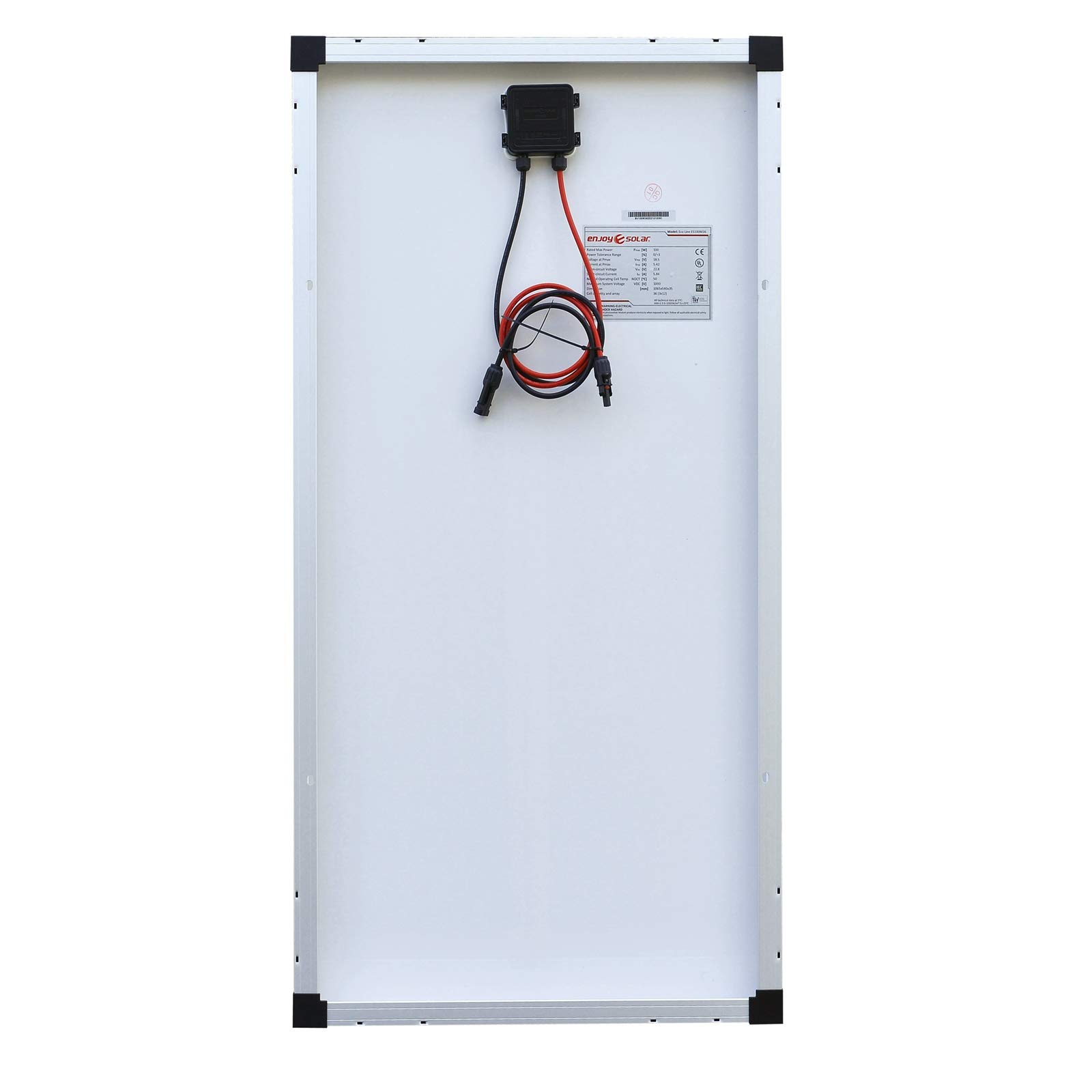 Enjoy Solar PERC Mono 100W 12V Pannello Solare Modulo Fotovoltaico, 166mm*166mm Cella Solare Monocristallina con 9 Busbars, Ideale per Camper, Alloggi da Giardino, Barca