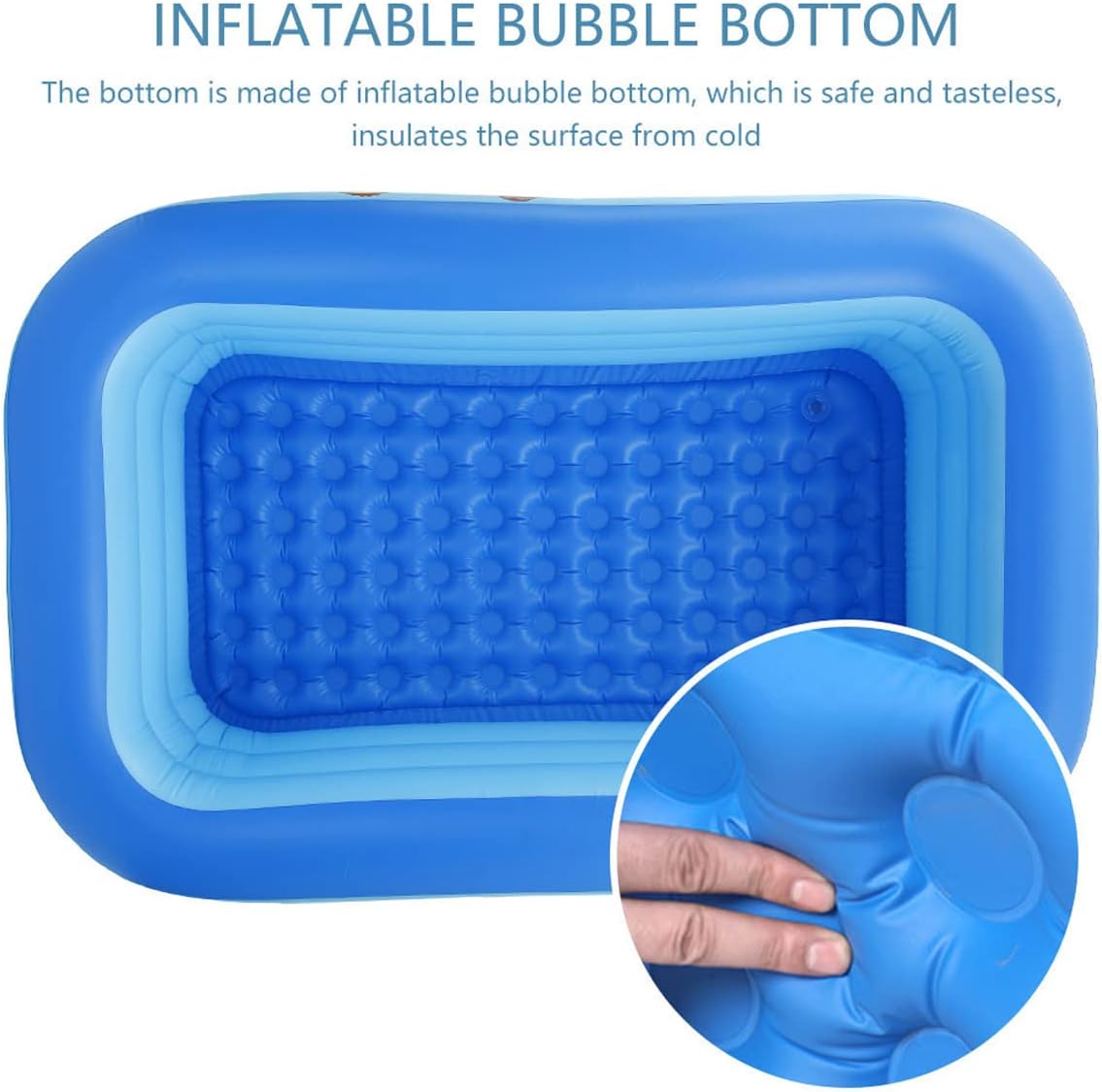 SHAFUFU Inflatable Pool Large Outdoor Swimming Pool Printing Paddling Pool for Kids 3-Layers Inflatable Swimming Pool for Backyard Garden Summer Water Party (82.6 x 55 x 25.5 inch) WN(Printed 1.5m)