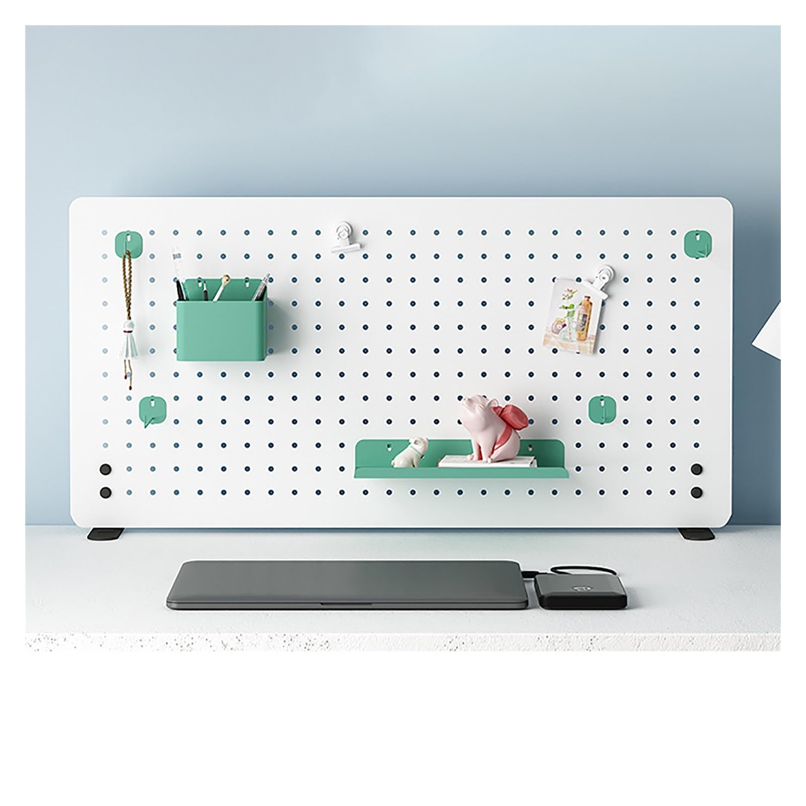 Stecktafel zur Schreibtischverlängerung, Stecktafelregale für den Schreibtisch, Stecktafel-Kombinationsset, Lagerregal mit vertikalen Lochplatten, multifunktionales DIY-Tischaufbewahrungsreg