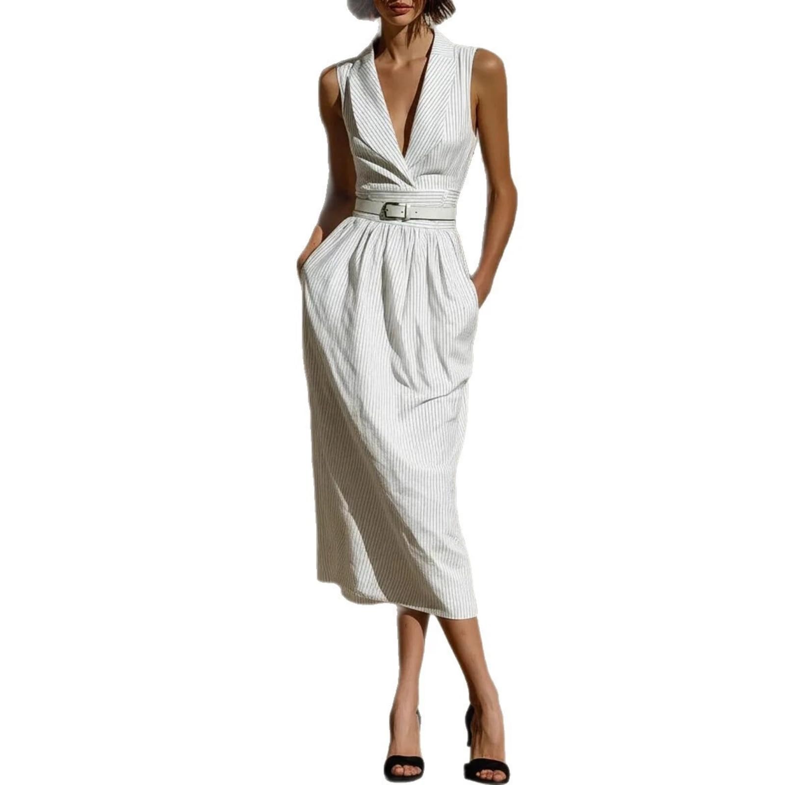 Moda de Verano Casual sin Mangas Vestido Exquisito para Mujeres