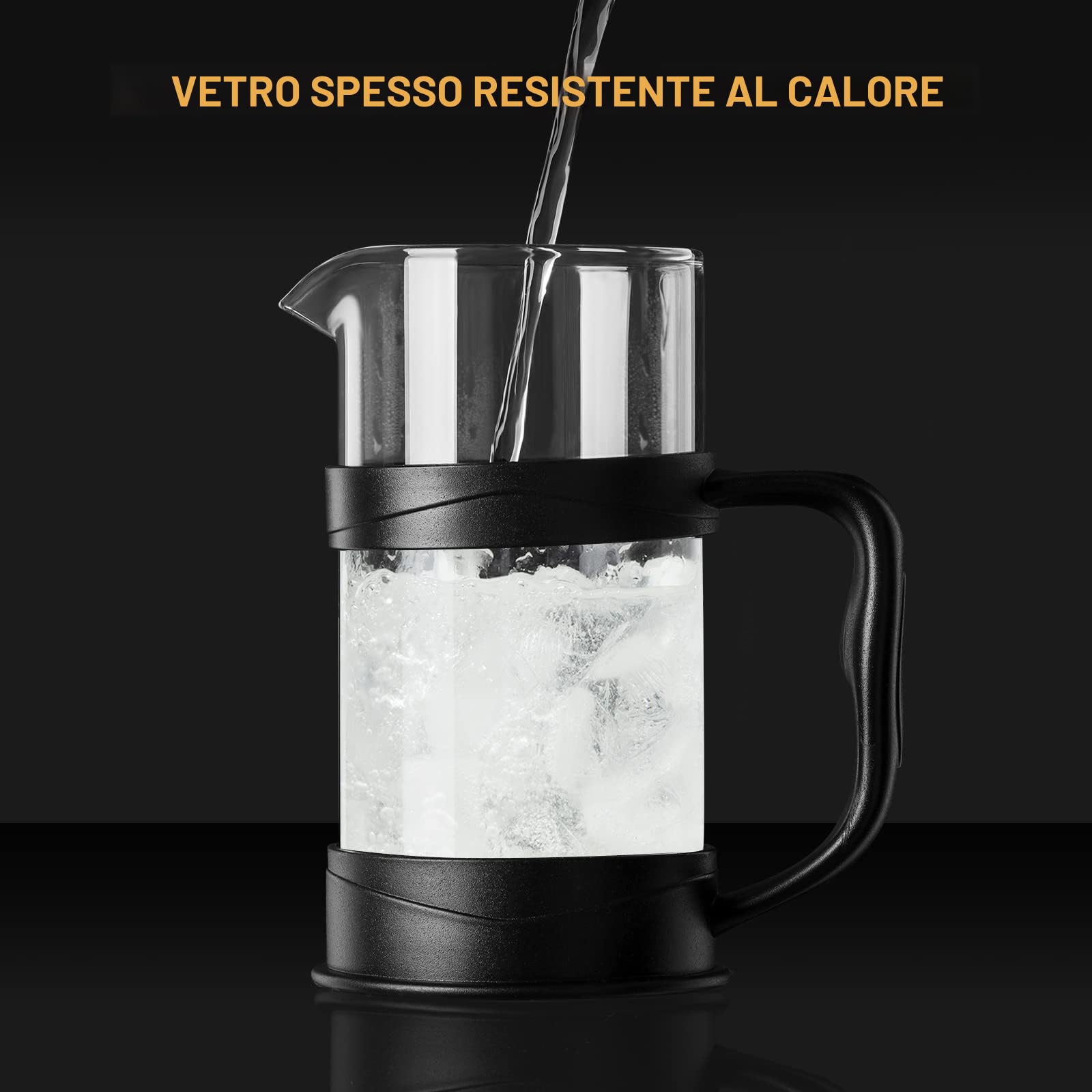 ParaCity French Press, Piccola Realizzata Con Filtro in Acciaio Inossidabile e Vetro Borosilicato, Cold Brew da 350 ml, Adatta per la Casa o in Viaggio