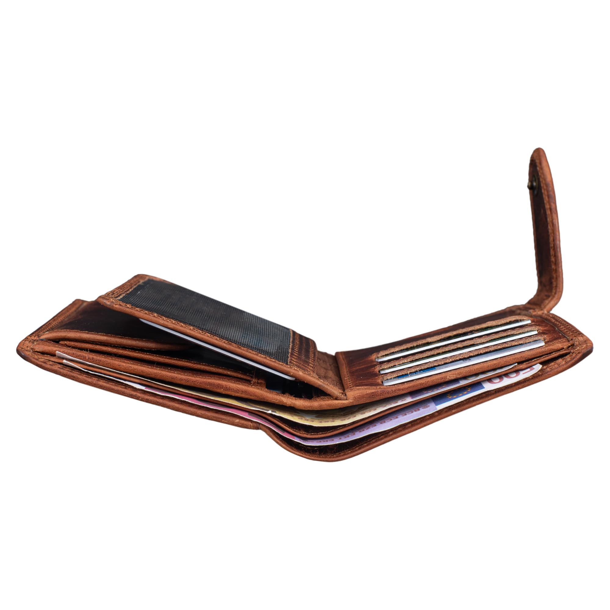 STILORD Matthis Portefeuille Verticale Homme Cuir Porte Monnaie avec Protection RFID Classique Bourse Porte Cartes de Crédit Pochette Cuir Véritable Couleur:Marron Moyen