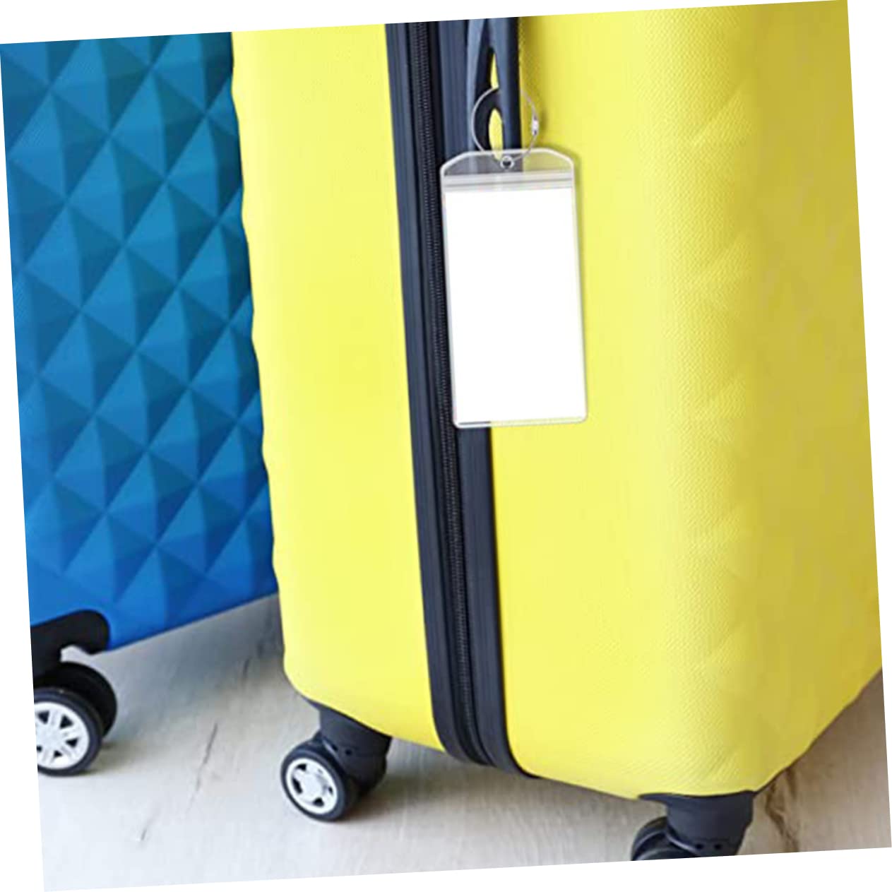 LIFKOME 4 Set di Etichette per Bagagli da Viaggio Compatte in Plastica E Acciaio Inossidabile per Indirizzo Numero di Telefono 6 Pezzi * 4
