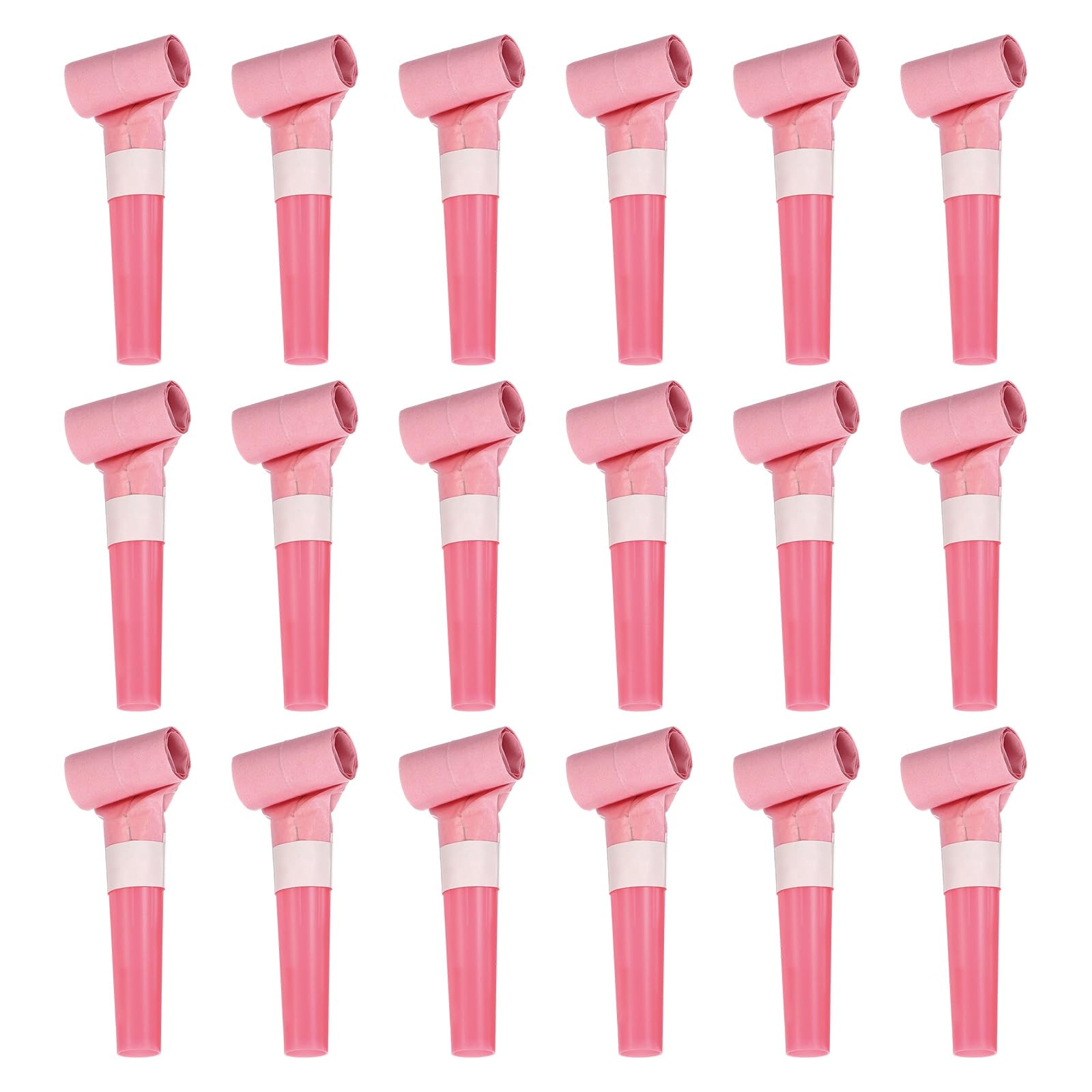 sourcing map 20 Pcs Colorful Noise Makers Plastic Party Blowers Party Favors for Birthday Parties Holiday Christmas New Years Gift Favors, Light Pink