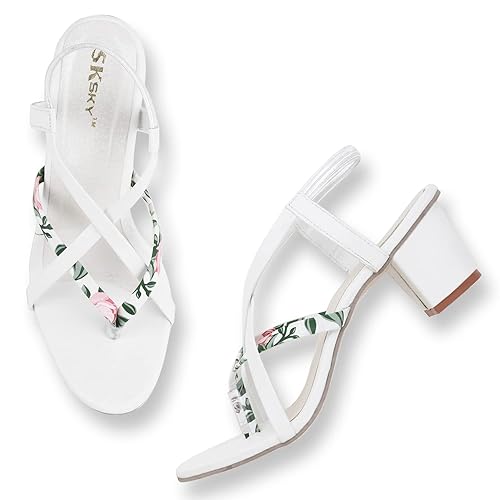 Shoes Joureneys Block heels sandals for women and girls casual sandal with printer loking