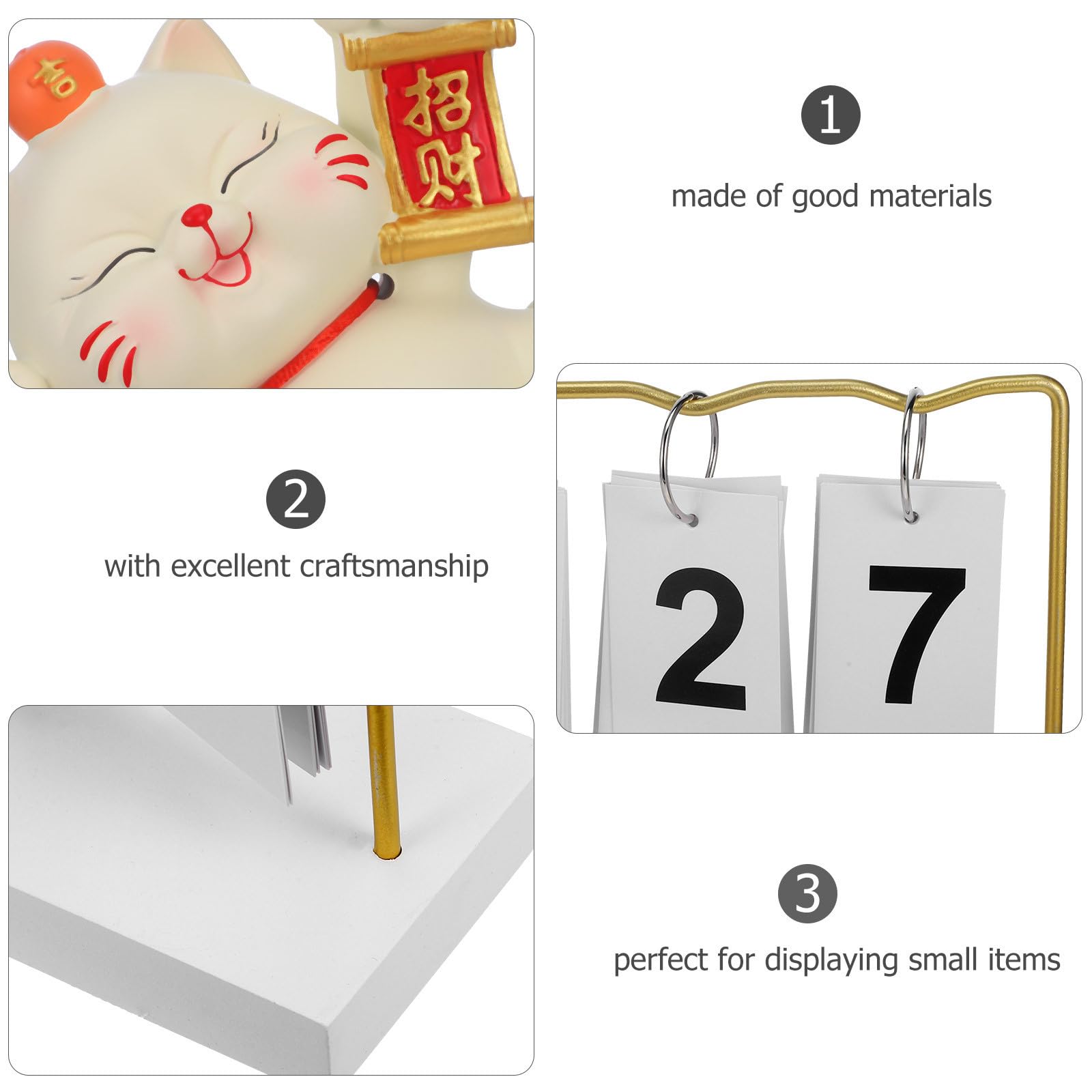 Vassoio Decorativo a Forma di Gatto con Calendario per Ingresso Casa