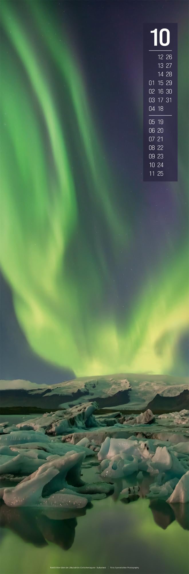 Island Vertikal Kalender 2026: Vertikaler Panorama-Kalender im schlanken Hochformat (33x100 cm) | Für Skandinavien-Fans und Weltreisende
