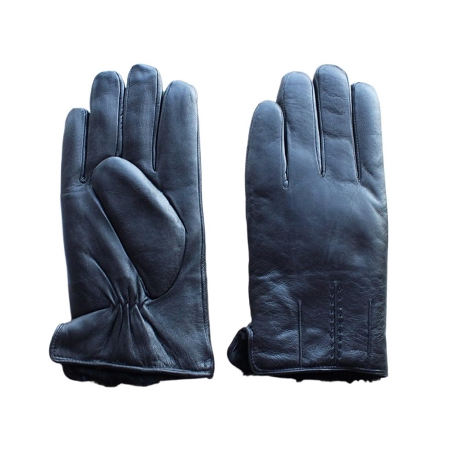 Guanti da guida in pelle Guanti invernali in pelle calda e spessa da uomo, con fodera in pelliccia di pecora, resistenti al vento freddo, for motociclisti