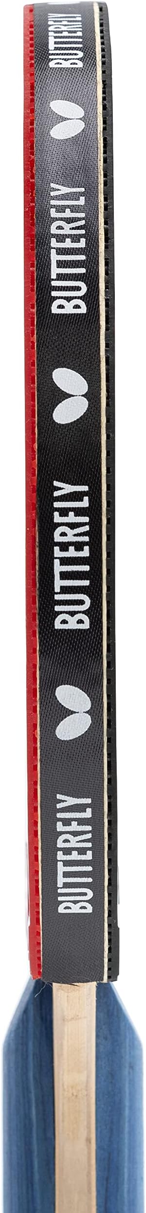 BUTTERFLY Force Table Tennis Bat Professional Table Tennis Bat for Advanced and Competition Players Black/Red Padings with ITTF Competition Approval Extremely Grippy Surface