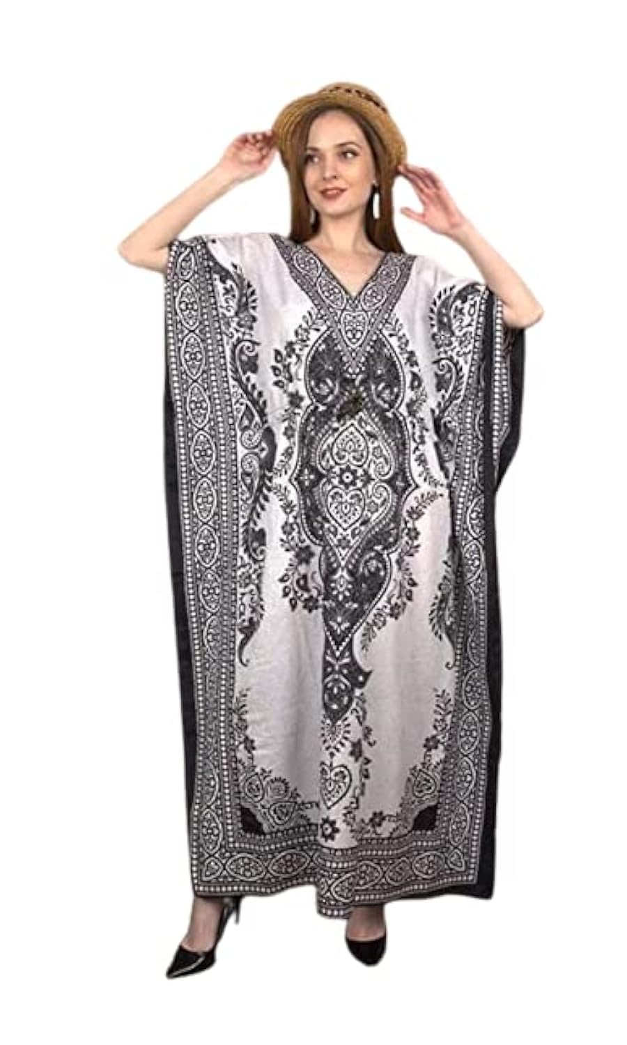 Womens Plus Size Kaftan Tunic Long Maxi Dress