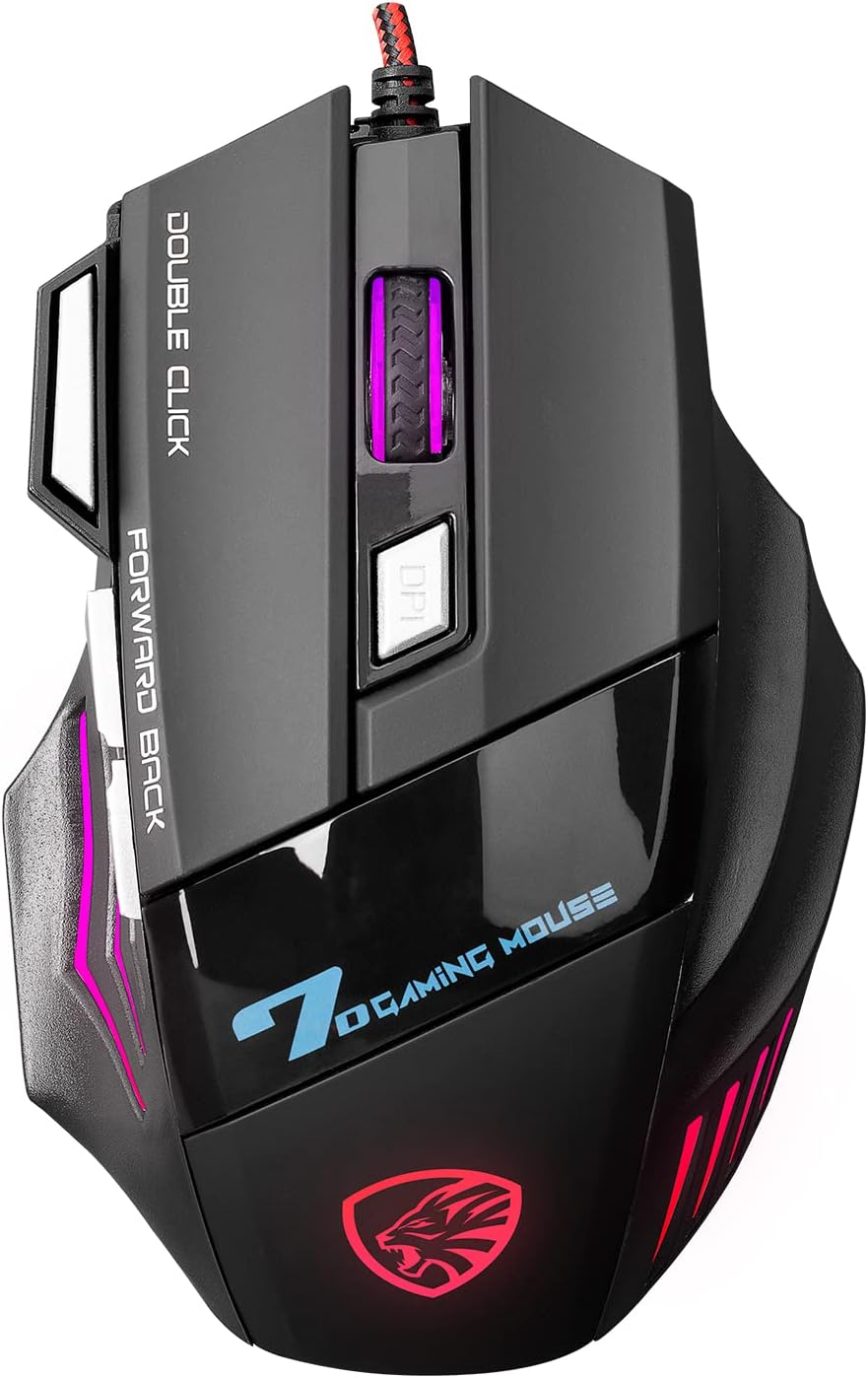 X7 RGB Gaming Mouse, 7 Tuşlu, Kablolu USB, Gökkuşağı LED Aydınlatmalı, Siyah, Optik Oyuncu Mouse - Görsel 1