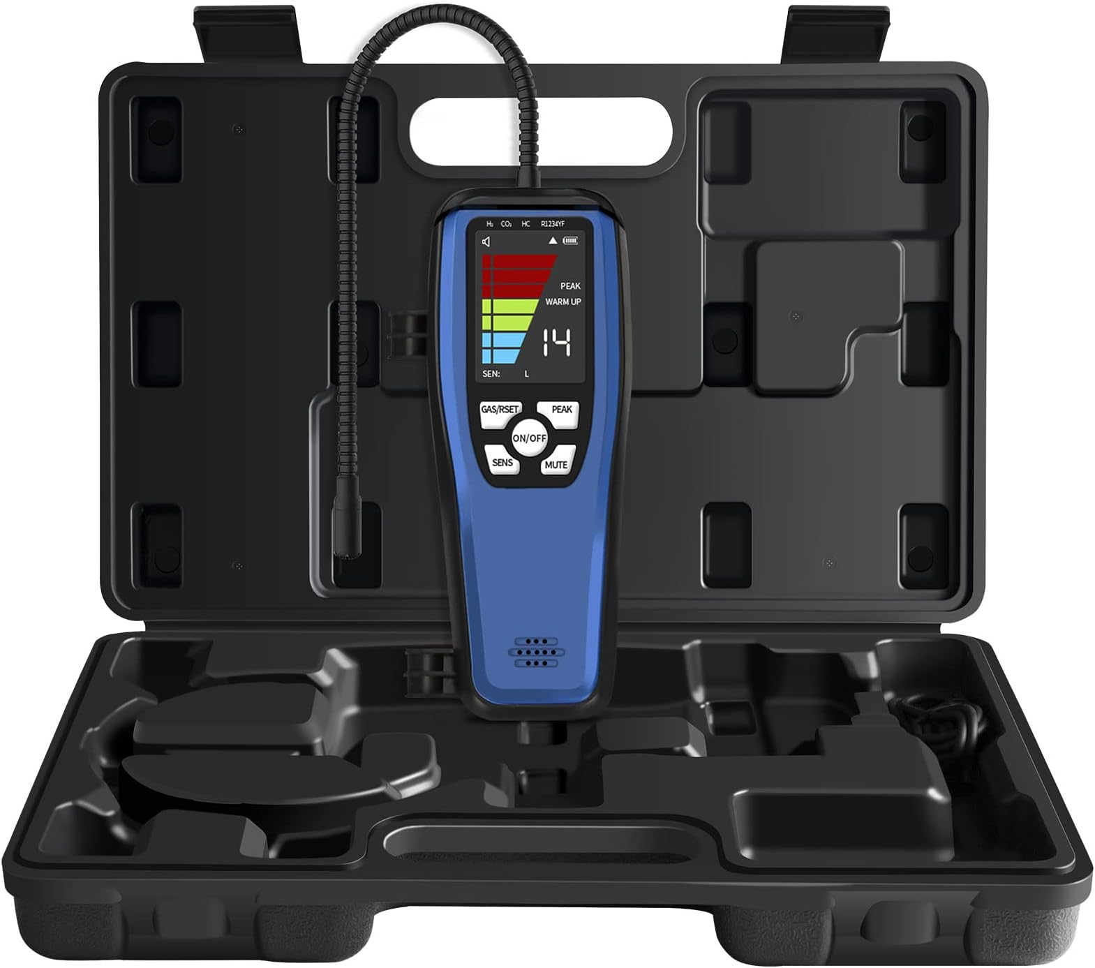 AprvtioALD-50 Combustible Gas Detector, Gas Leak Detector, Natural Gas Detector Gas Sniffer with 16-Inch Gooseneck, Audible & Visual Alarm with Mute Function, 3000mAh Rechargeable Battery