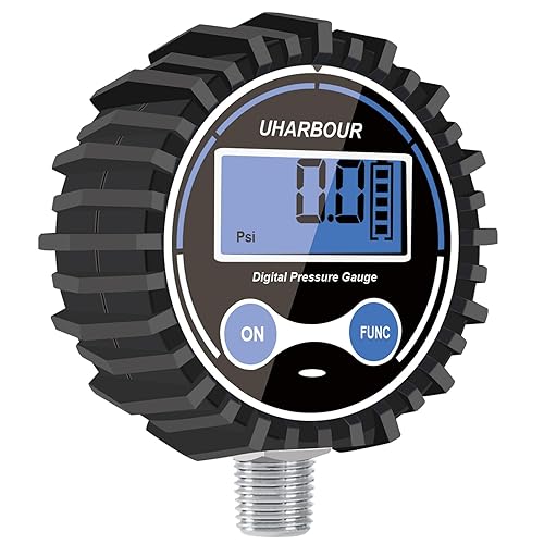 Miniatura 9 de Medidor de presión de aire digital 5-200 PSI Medidor de presión digital 18 pulgadas NPT, tamaño de dial de 2-12 pulgadas, calibre de apagado