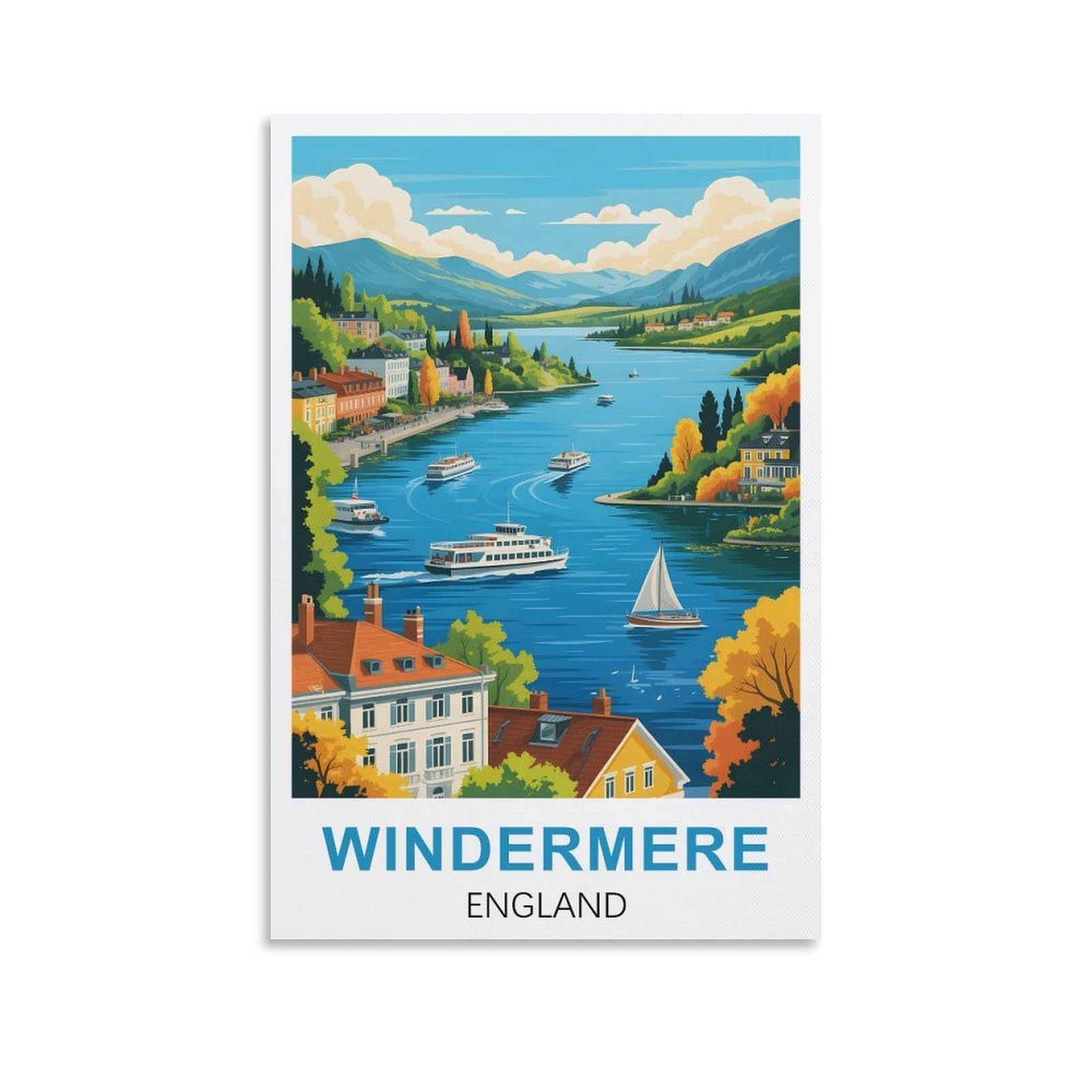 EZMLFA 5D Diamond Painting Kits for Adults,Windermere England,Diamond Painting,Landscape Gem Art Kits Adult and Crafts Home Decor 30x40cm