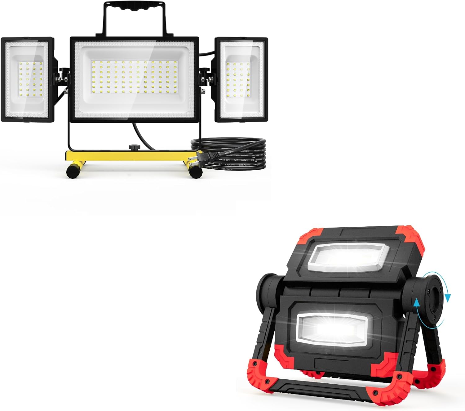 Olafus 80W Led Work Light and Red Rechargeable Work Light
