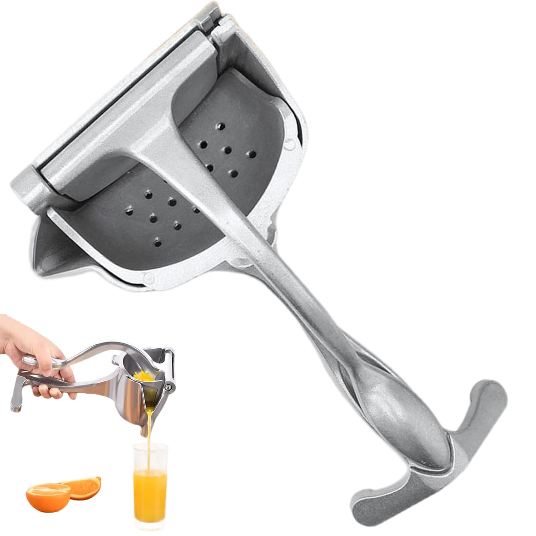 Monwssoe Manual Juicers, Juicer Hand Press - Efficient Manual Fruit Juicer for Lemons & Oranges, Aluminum Alloy Juice Press with Detachable Strainer, Easy Squeeze & Clean