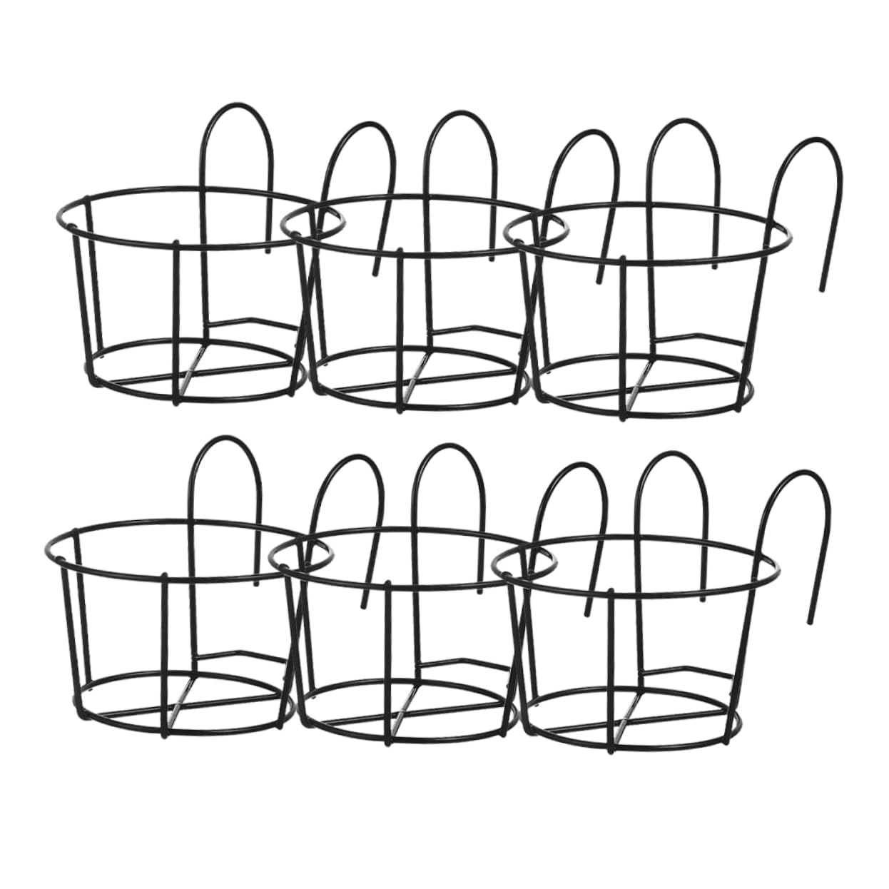 ibasenice 2 Set Supporti Per Fioriere Da Balcone Portavaso Sospeso E Facile Da Installare Adatto Per Vasi Per Ed Esterni 6 Pezzi * 2