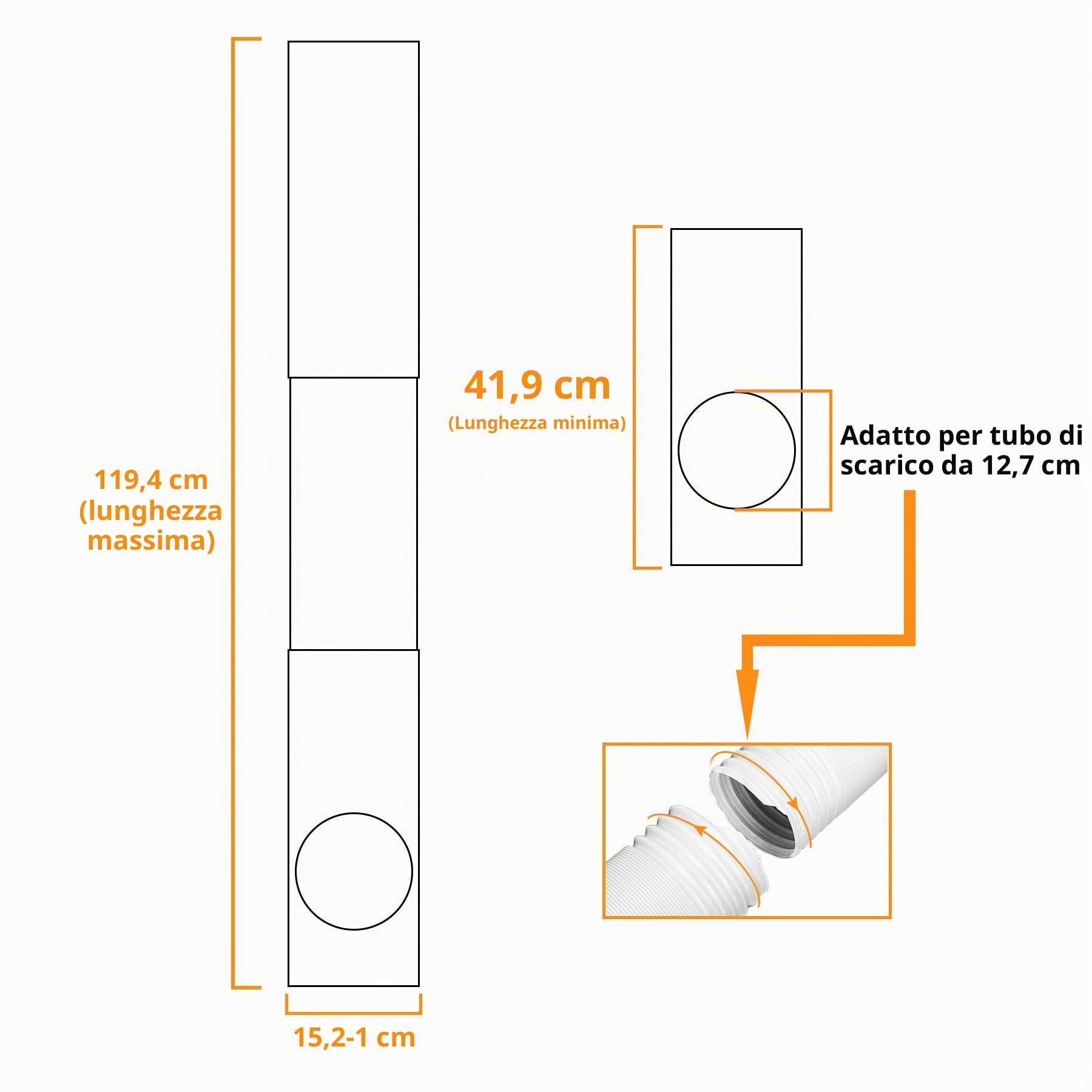 LBG Products Kit di piastre di tenuta per finestre per unità CA portatili, kit di ventilazione in plastica per finestre e porte scorrevoli, pannelli di lunghezza regolabile per tubo di scarico CA