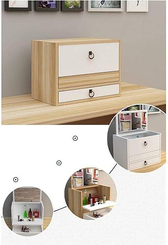 Miniatura 6 de WETYG Tatami - Mini tocador para ventana de bahía, pequeño apartamento, caja de cosméticos de madera, pequeño organizador portátil para maquillaje