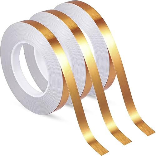 Miniatura 8 de Zonon 3 rollos de cinta, cinta adhesiva de película de poliéster metalizado, cinta washi para detalles de Navidad, paredes de acento, artes gráficas