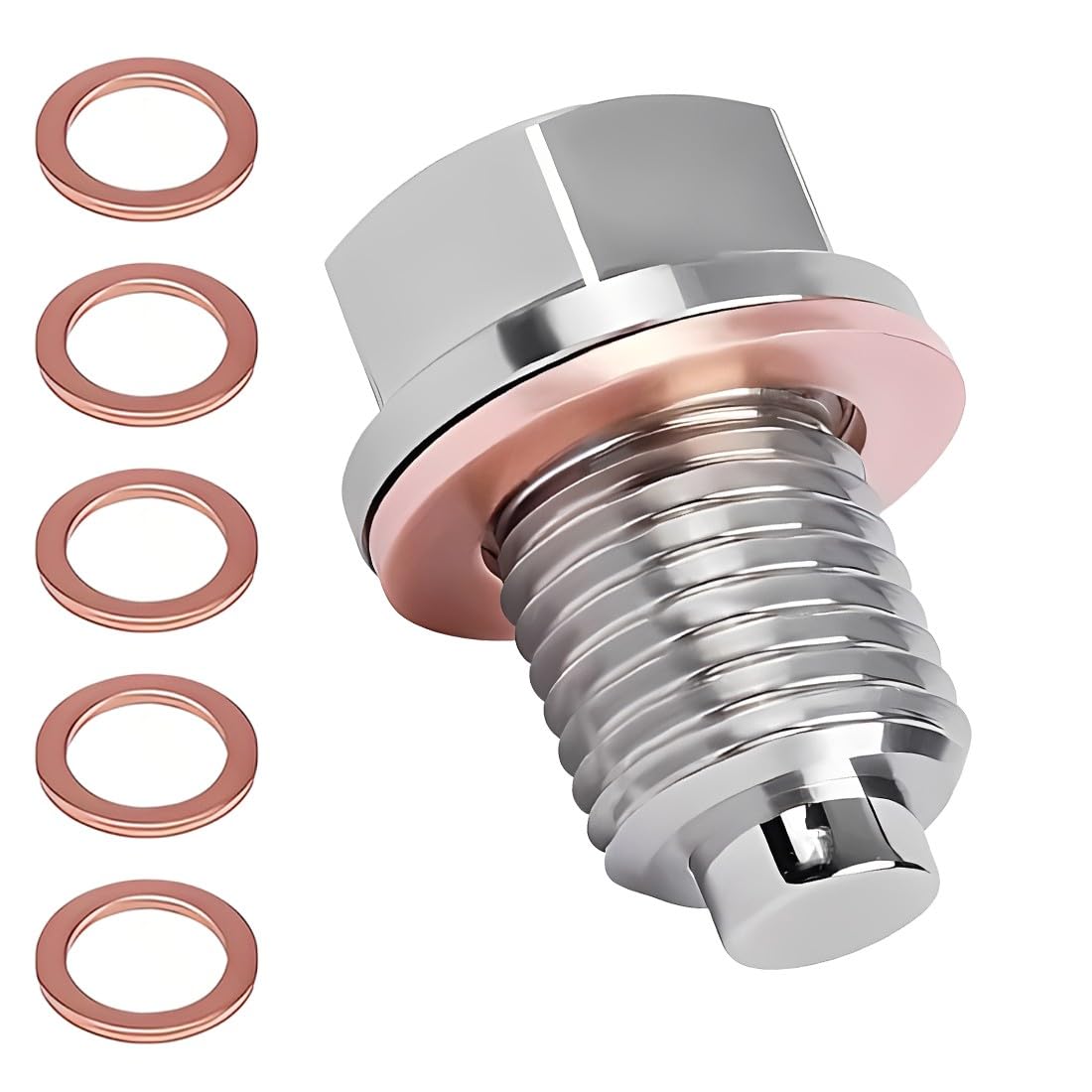 BDEPSTR Bouchon de Vidange Magnétique,Bouchon de Vidange D'huile Magnétique,écrou de Vidanges D'huile à Joint Magnétiques(M14x1,5) - 2