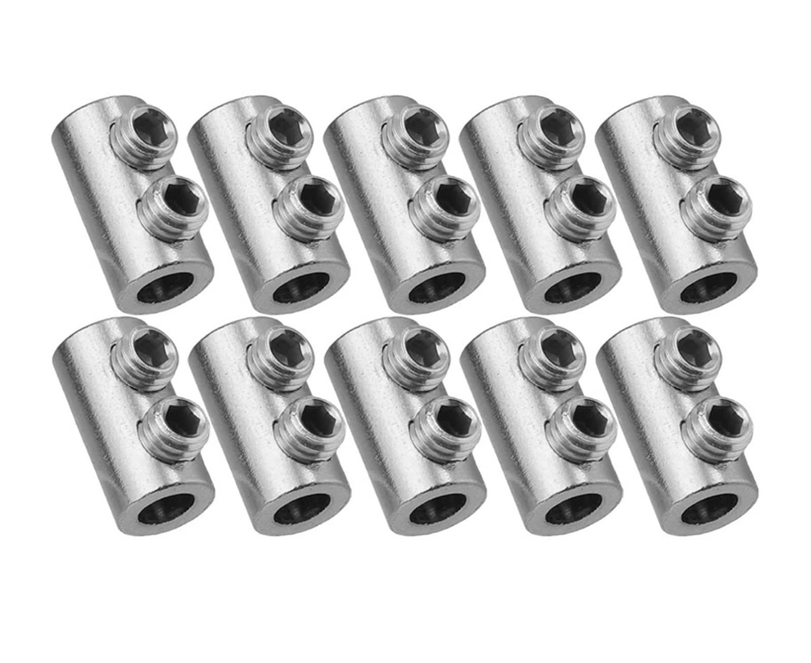 Dpnentv 10Pcs Steel Wire Sling Lockers Clamp Double Holes Metal Copper Clip(10Pcs)