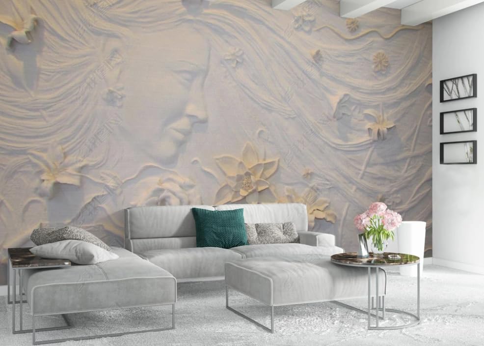Papier peint intissé pour chambre un cocon de douceur avec grand poster mural floral