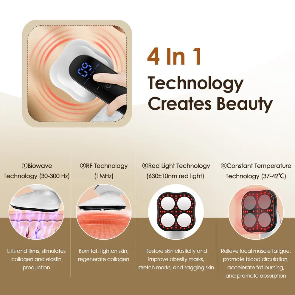 4 w 1 LED masażer do terapii lipowo i cellulitem na podczerwień, funkcja Ultra-Sculpt, skuteczny relaks i ujędrnianie skóry, idealny do użytku domowego, łagodzenia bólu i wygładzania
