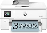 Vista 1 de HP OfficeJet Pro 9720e Impresora inalámbrica de formato ancho todo en uno de inyección de tinta a color, imprime, escanea, copia, ADF, impresión a