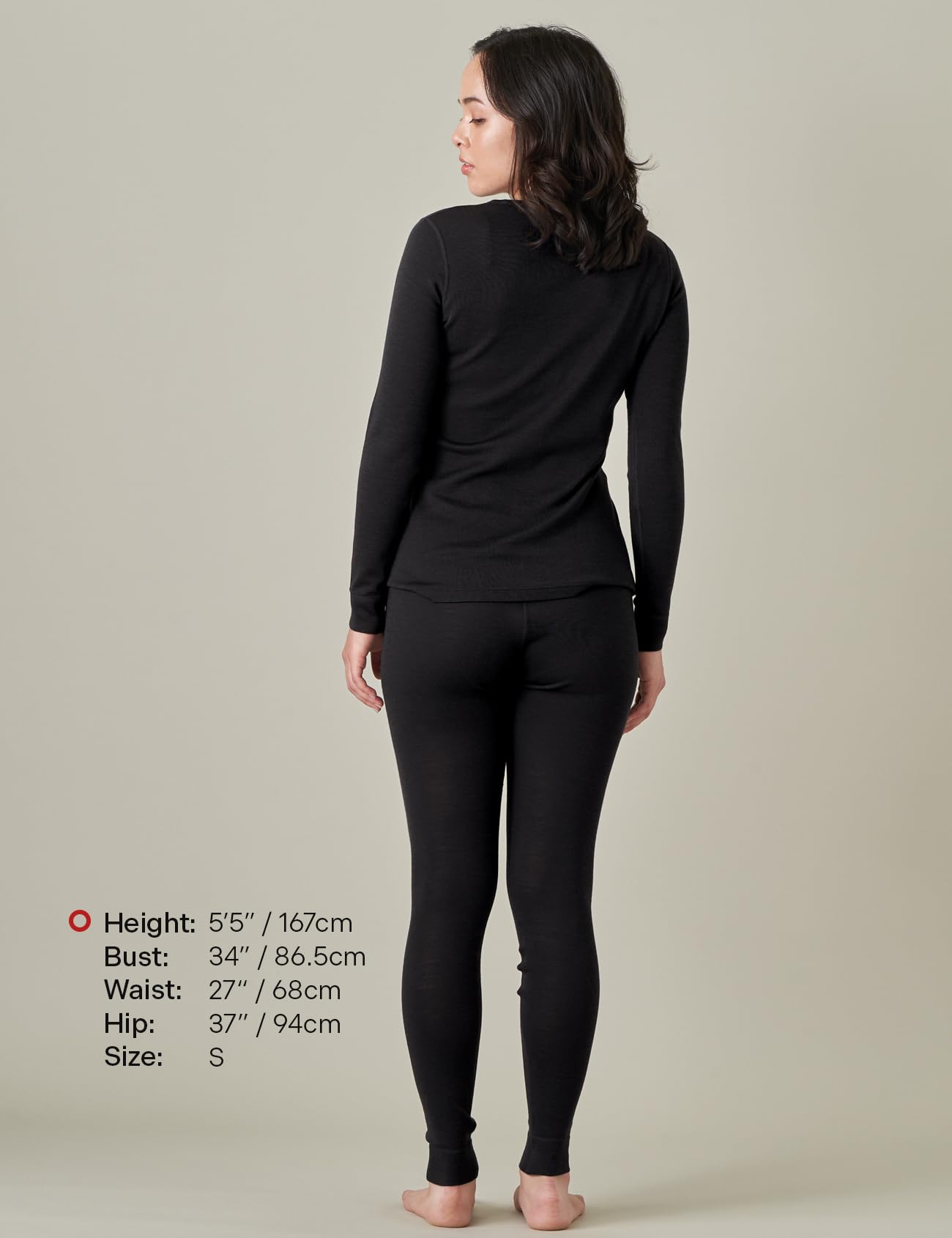 LAPASA 100% Lana Merino Set Termico Intimo Donna Strato Base Maglia a Maniche Lunghe e Pantaloni Lunghi L58