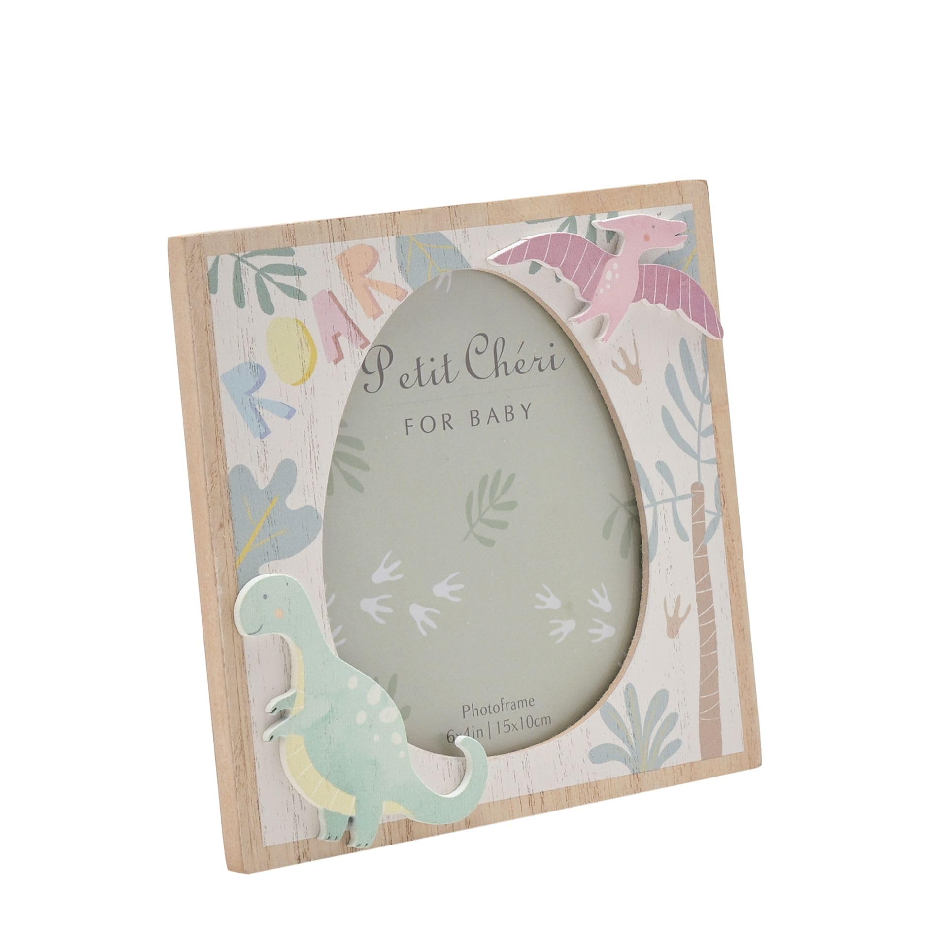 Widdop And Co Multi Widdop Petit Cheri Dinosaur Egg Shaped Photo Frame - 4" X 6" - Perfect Present For Newborn Or Baby