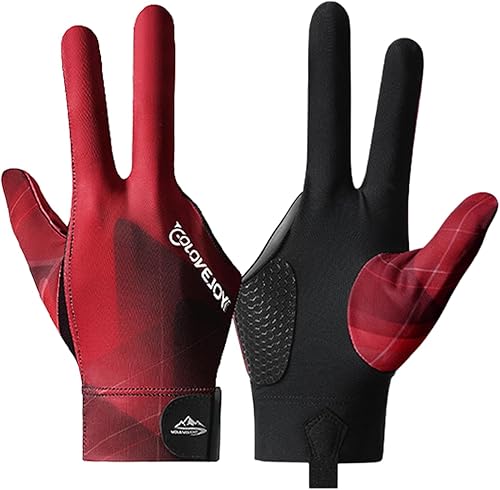 Miniatura 9 de Guantes de billar para mano derecha, guantes de billar de 3 dedos, guantes de billar para taco de piscina, guantes de billar transpirables de secado