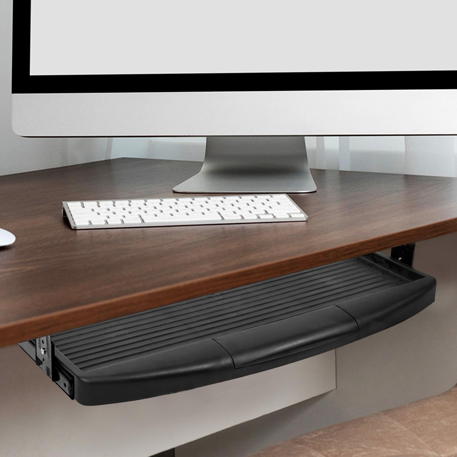 Supvox Tastaturablage Ausziehbar mit Kunststoff und Metall Schreibtischschublade zur Platzsparenden Aufbewahrung für Büro und Homeoffice Arbeitszimmer