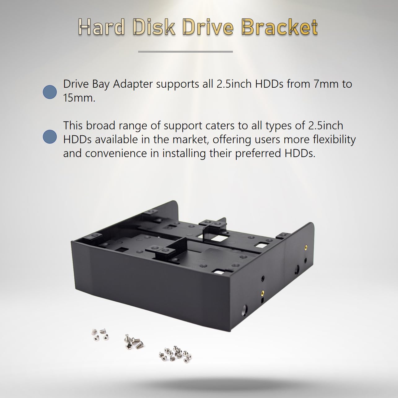 Adaptateur Montage Disque Dur 2.5/3.5" Vers 5.25" Baie Ordinateur - Support HDD SSD Oimaster