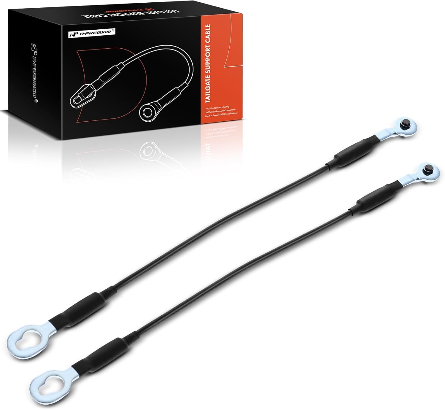 A-Premium Tailgate Support Cable Compatible with Chevrolet Blazer 1995-2005, S10 1994-2004 & GMC Jimmy 1995-2001, Sonoma 1994-2004 & Oldsmobile Bravada 1996-2004, 17-1/4 Inch, Rear Tailgate, 2-PC Set