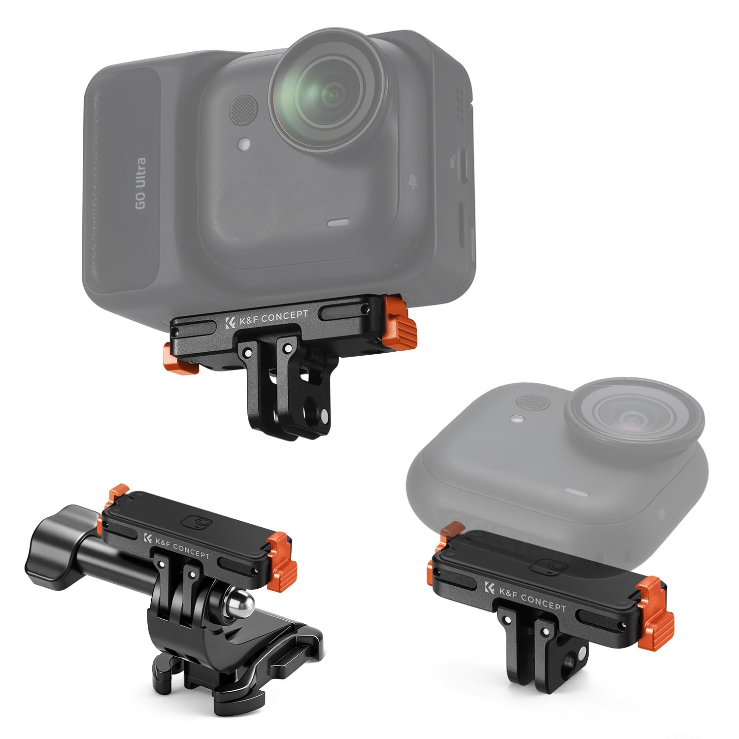 Photo 1 of K&F CONCEPT Magnetic Quick Release Adapter Mount Compatible with Insta360 GO Ultra, Expansion Base Stand with 1/4 Screw Hole/Foldable Connector for Tripod, Selfie Stick, Action Camera Accessories