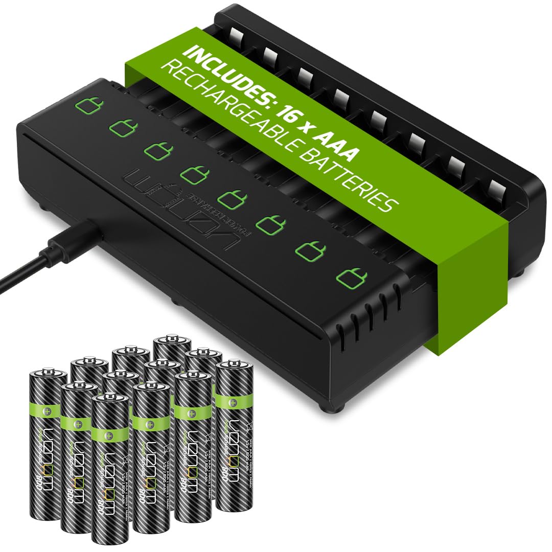 Venom Battery Charging Dock Plus 16 X Aaa 800Mah Batteries 5031300091301