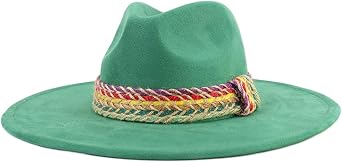 Big Wide Brim Women Fedora Hats Western Suede Hat Large Panama Hat Rancher Hats