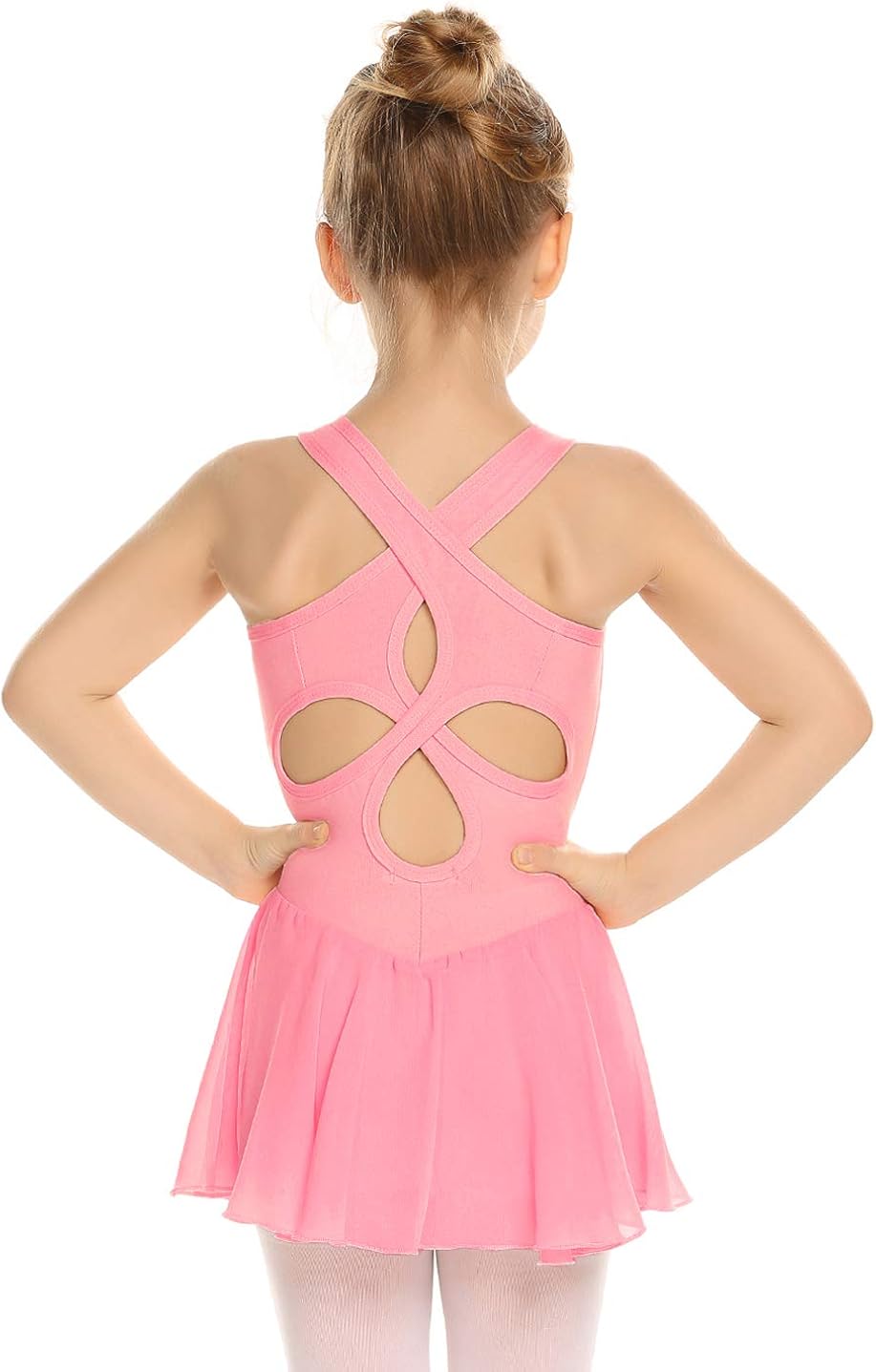 Arshiner Kid Girls Hollow Back Ballet Leotard with Skirt Sleeveless Dance Dresses : Clothing, Shoes & Jewelry