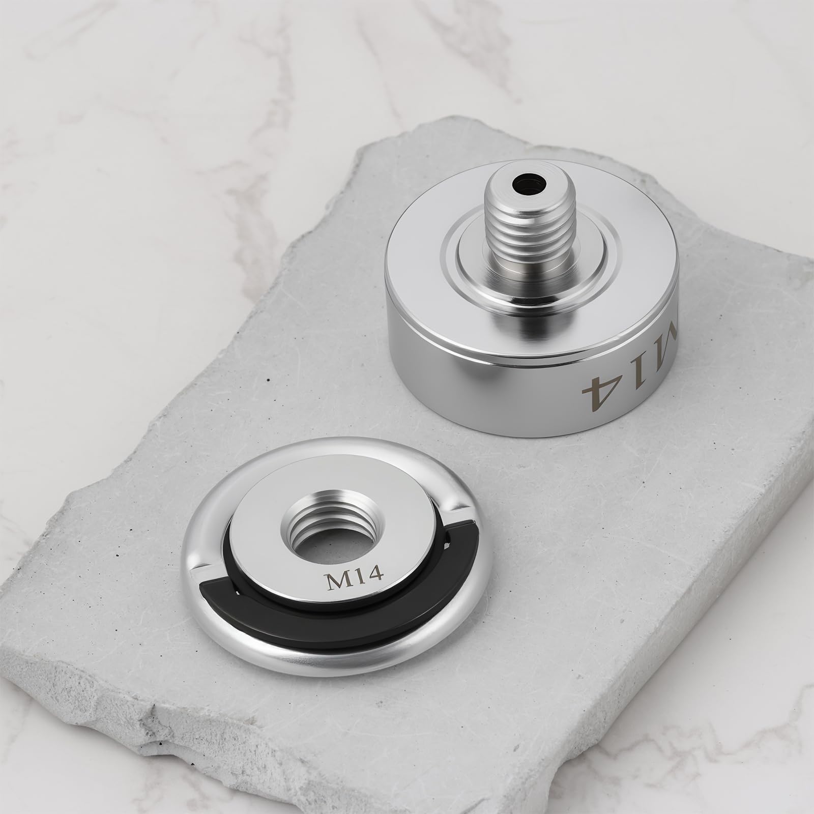 Create idea Adaptateur de Filetage M14 avec écrou à Bride en Acier Carbone Compatible avec Les Meuleuses d'angle X-Lock