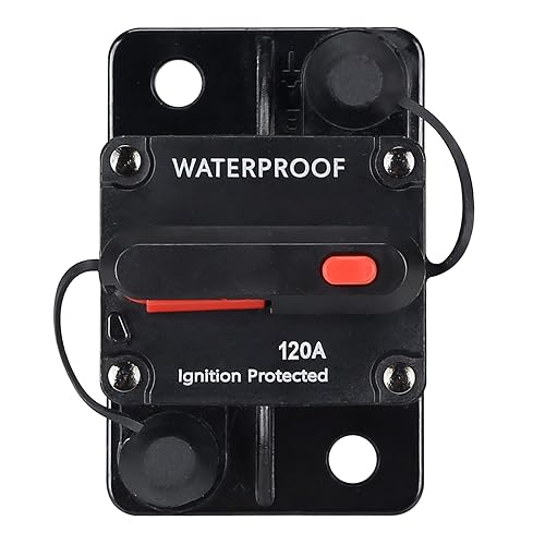 Miniatura 1 de Disyuntor impermeable de 120 amperios, con reinicio manual, 12 V-48 V CC, para motores marinos de arrastre, barco, ATV, protección de potencia