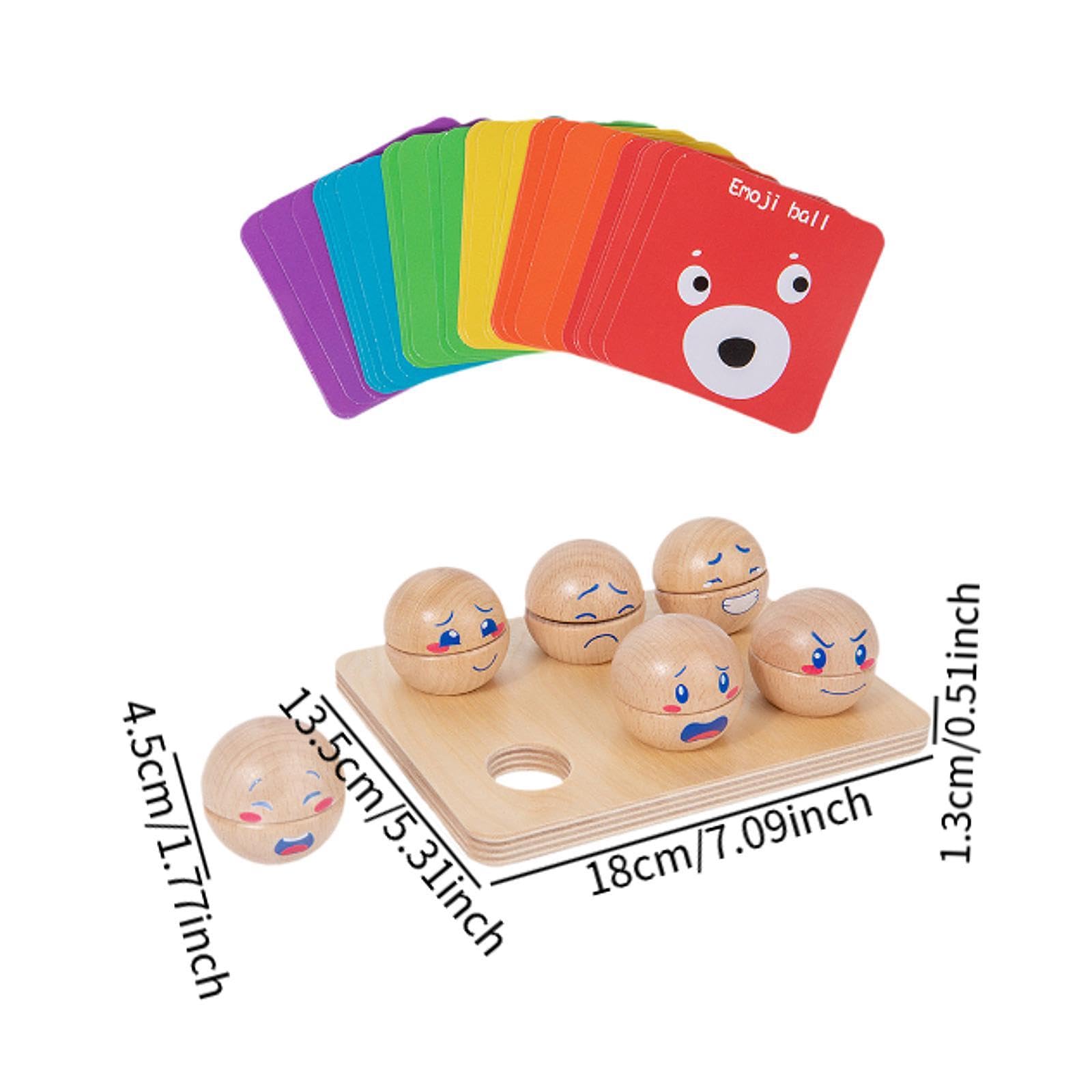 Juego de Bolas presión de Emociones, Bloques de Madera Educativos para Niños con Juego de Habilidades Motoras Finas, Actividades Divertidas
