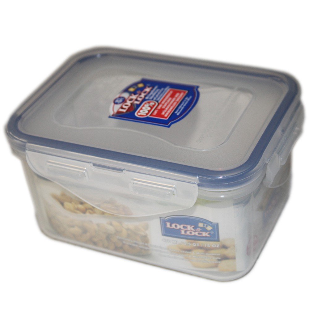 Locknlock Semi-Transparent Lock & Lock Stackable Airtight Container Rectangular Hpl807 470Ml